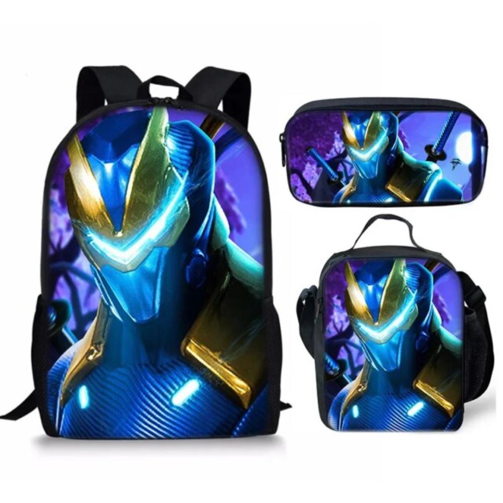 3Pcs Kawaii Anime Fortnite Battle Royale Ninja Backpack