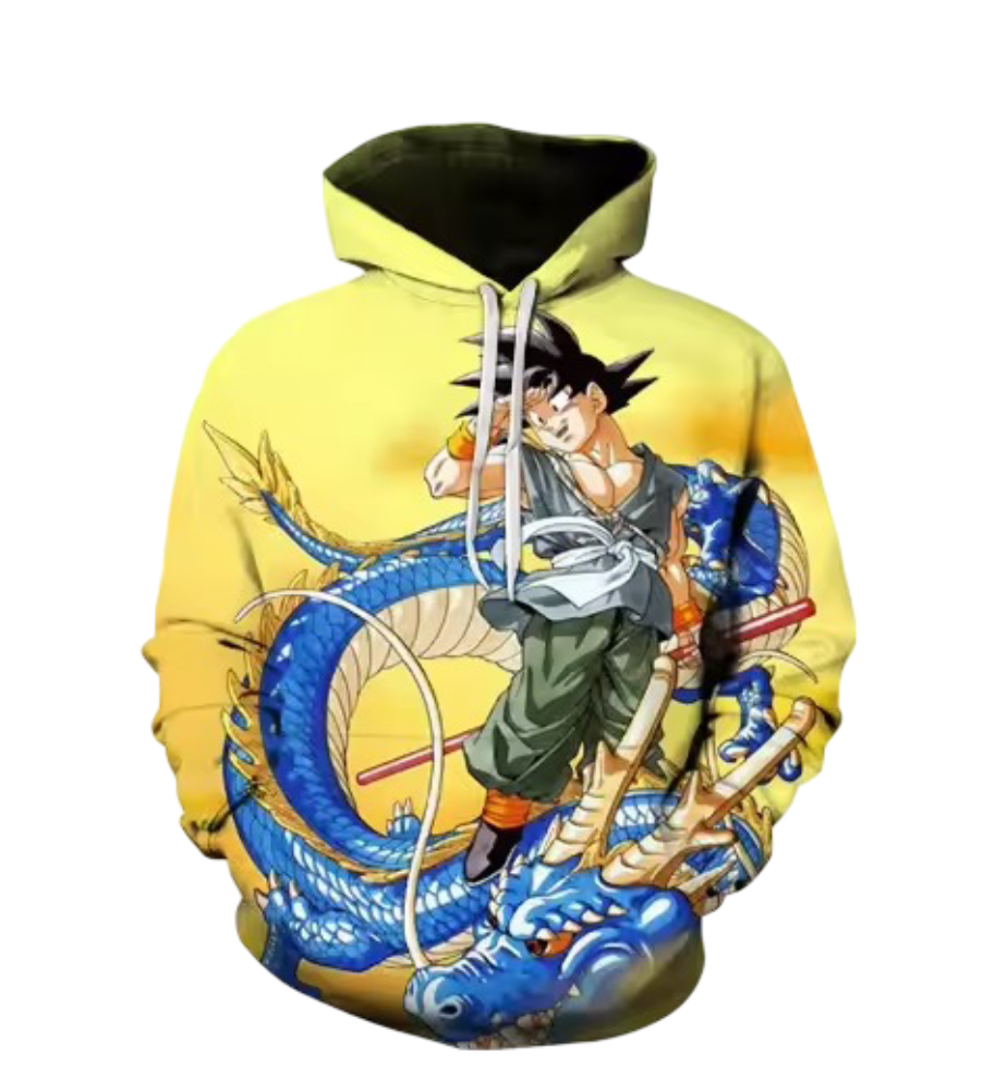 Anime Kawaii Dragon Ball Son Goku With Shenron 3D Printed Hoodie 