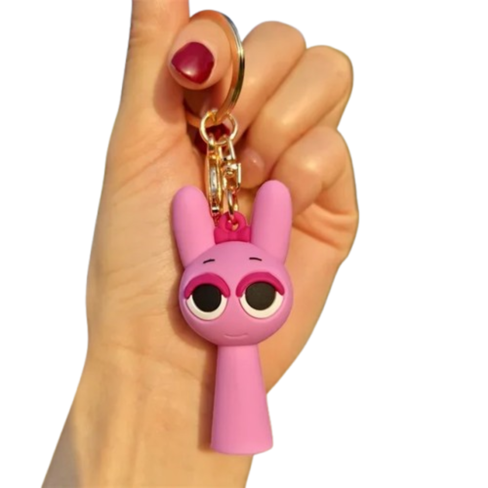 Kawaii Cartoon Sprunki Pinki Keychain