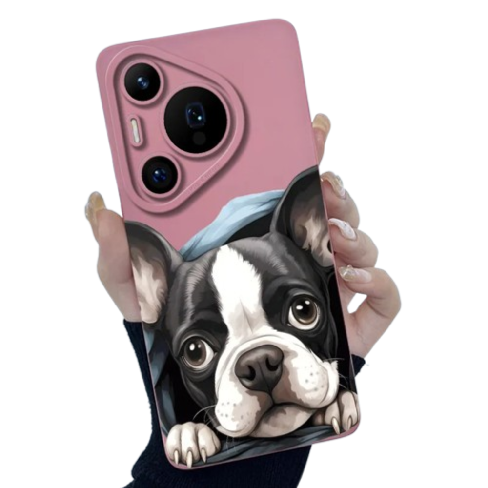 Kawaii Boston Puppy Phone Case For Huawei Pura