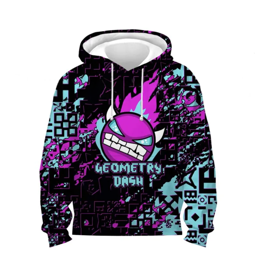 Kawaii Cartoon Geometry Dash The New Average Demon Difficulty Hoodie