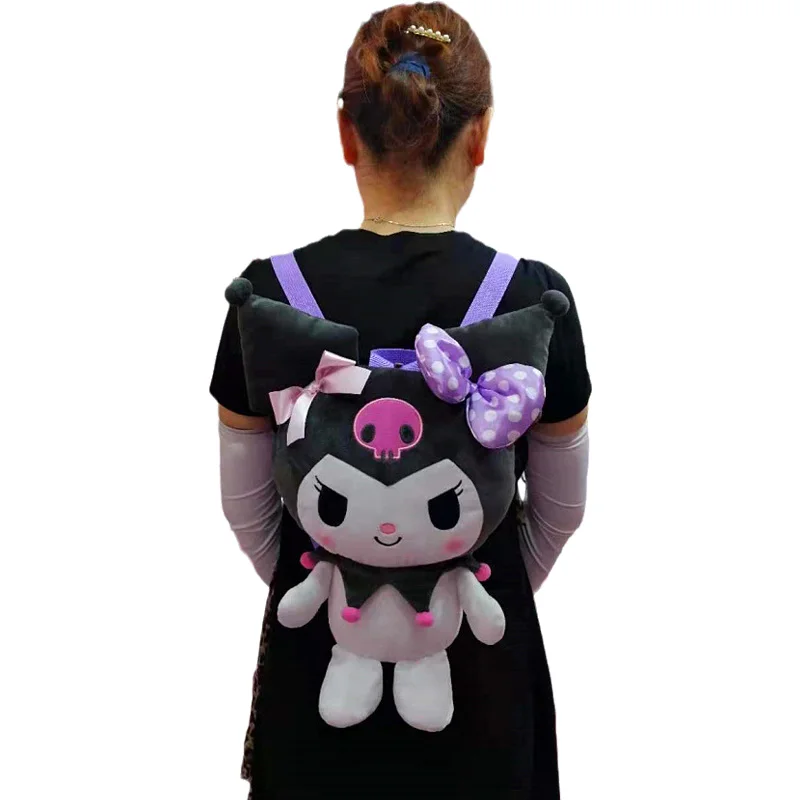 Cartoon Kuromi Soft Plush Fashion Travel Backpack