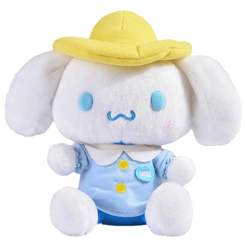 Cartoon Baby Cinnamoroll Kindergarten School Uniform Little Yellow Hat Soft Stuffed Plush Doll
