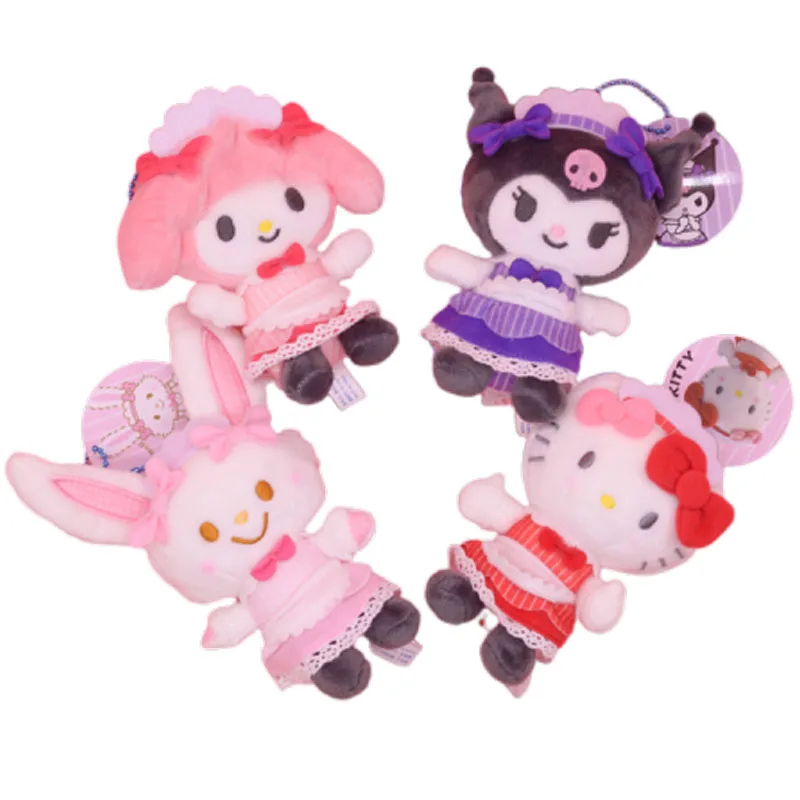 Rabbit My Melody Melo Kuromi Hello Kitty Cartoon Soft Stuffed Dolls Keychain