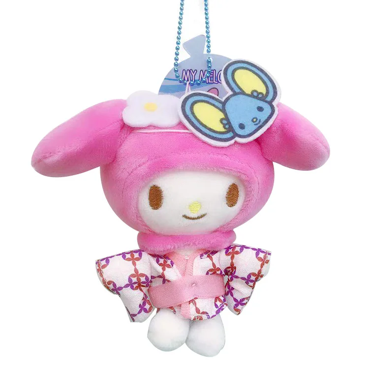 Cartoon Hello Kitty Cinnamoroll My Melody Charmmykitty Pompom Purin Kuromi Soft Stuffed Keychain Dolls