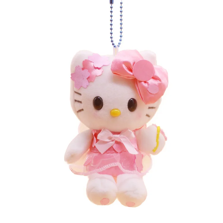 Anime Kuromi Cinnamoroll My Melody Melo Pompom Purin Hello Kitty Soft Stuffed Doll Keychain