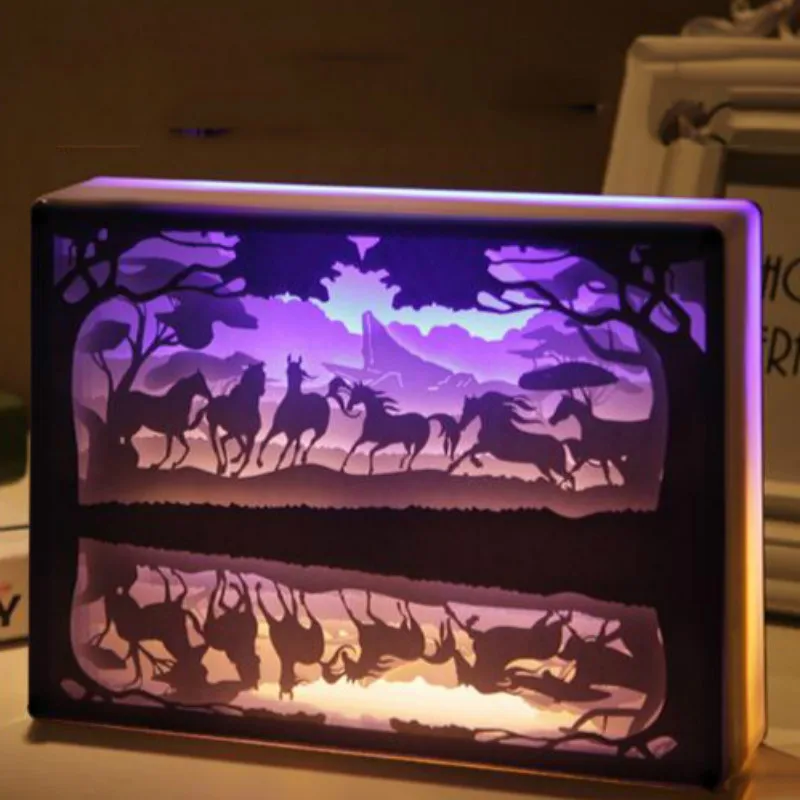 Totoro Cartoon 3D Paper-Cut Atmosphere Night Light Lamp Totoro Cartoon 3D Paper-Cut Atmosphere Night Light Lamp