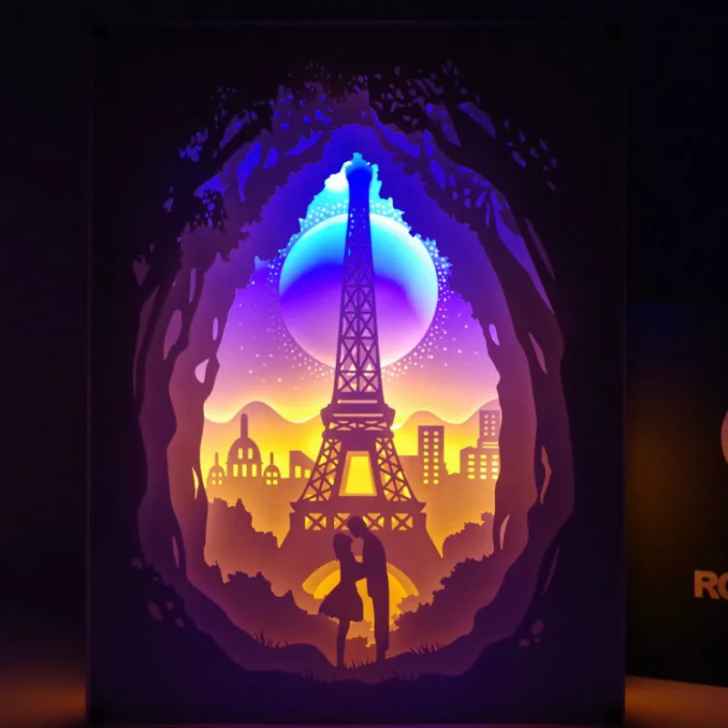 Totoro Cartoon 3D Paper-Cut Atmosphere Night Light Lamp Totoro Cartoon 3D Paper-Cut Atmosphere Night Light Lamp