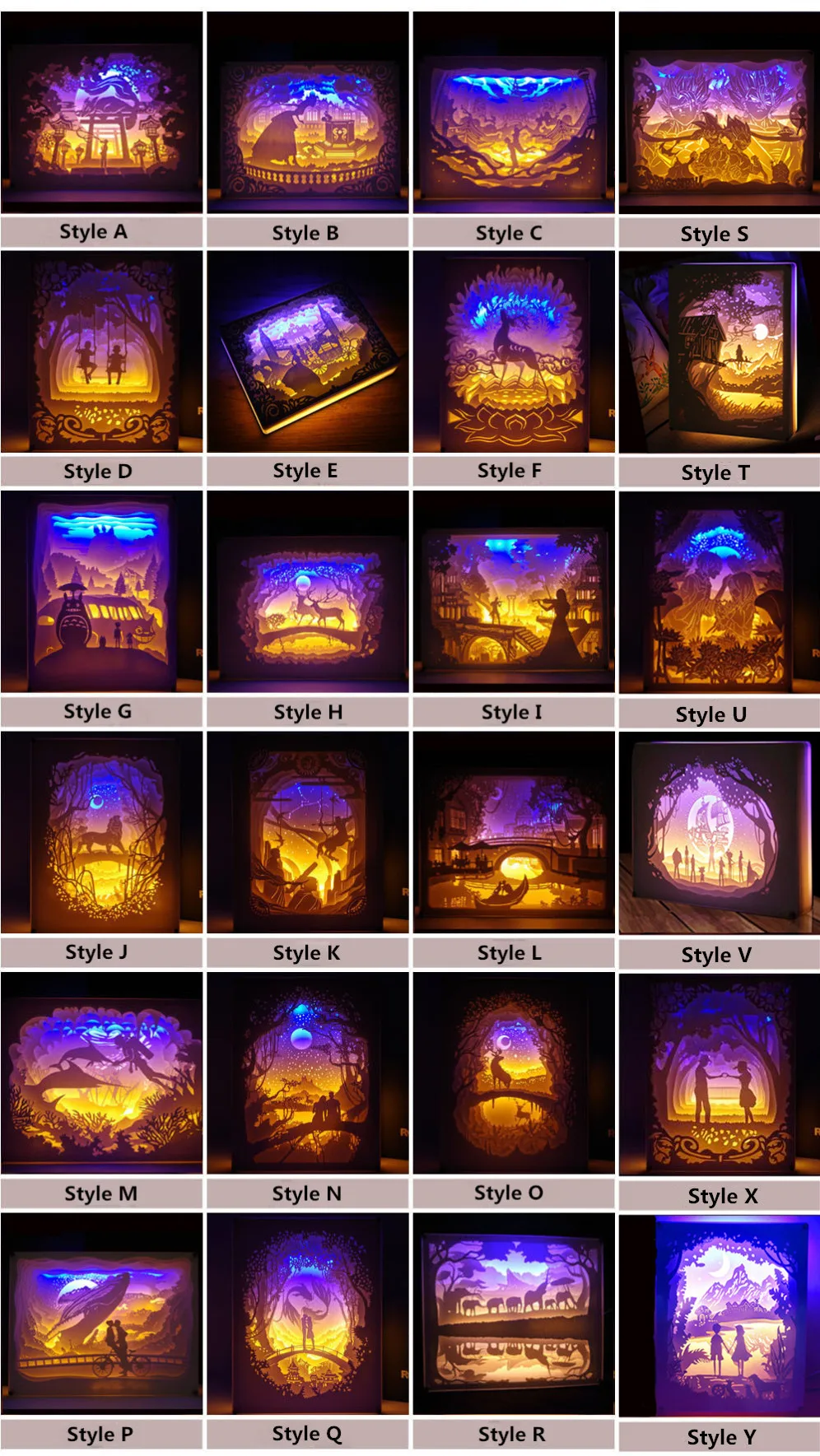 Totoro Cartoon 3D Paper-Cut Atmosphere Night Light Lamp Totoro Cartoon 3D Paper-Cut Atmosphere Night Light Lamp