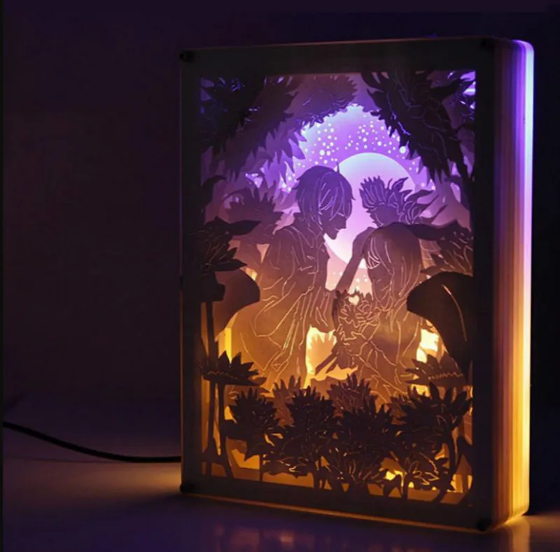 Totoro Cartoon 3D Paper-Cut Atmosphere Night Light Lamp Totoro Cartoon 3D Paper-Cut Atmosphere Night Light Lamp