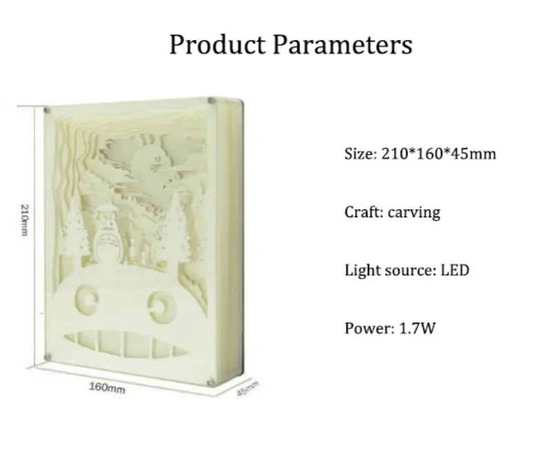 Totoro Cartoon 3D Paper-Cut Atmosphere Night Light Lamp Totoro Cartoon 3D Paper-Cut Atmosphere Night Light Lamp