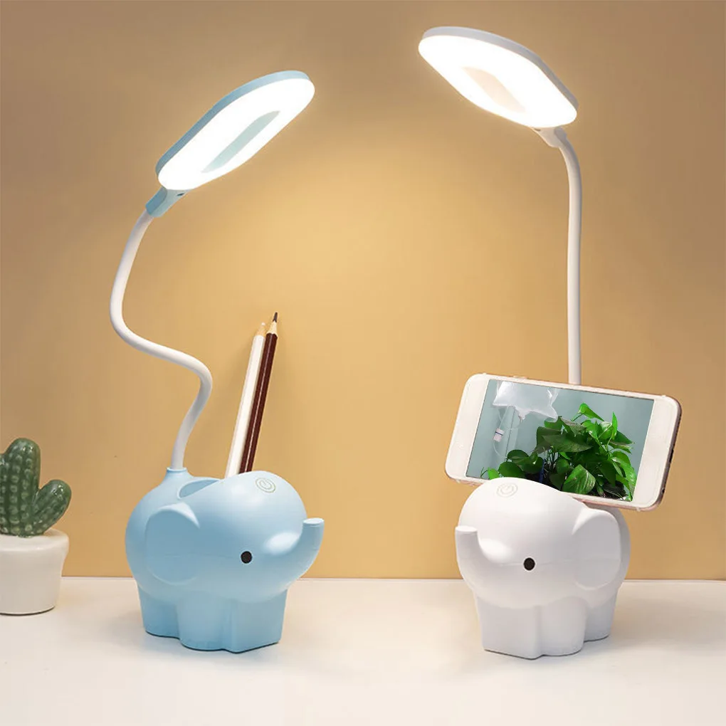 Elephant Animal LED Temperature Adjustable Charging Plug-in Dual-Use Three-Color Table Lamp