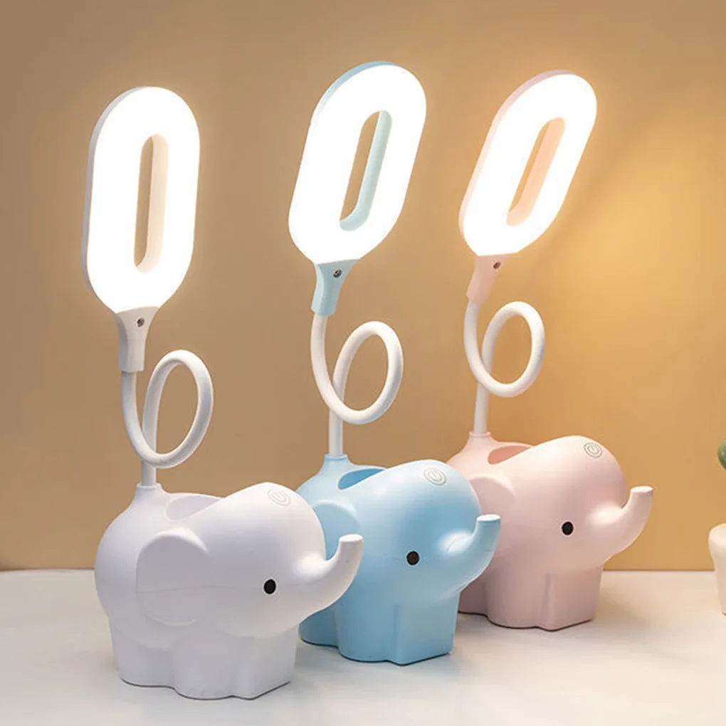 Elephant Animal LED Temperature Adjustable Charging Plug-in Dual-Use Three-Color Table Lamp