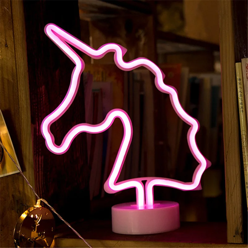 Rainbow Unicorn Neon LED Night Lamp