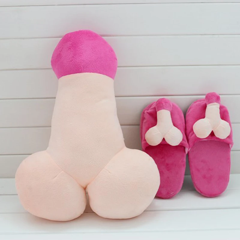 Big Boobs Breast Penis Dick Design Pillow And Slippers