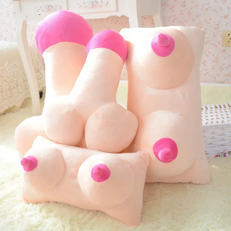 Big Boobs Breast Penis Dick Design Pillow And Slippers