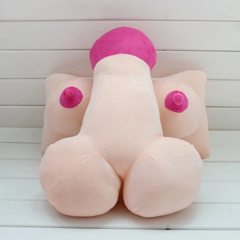 Big Boobs Breast Penis Dick Design Pillow And Slippers