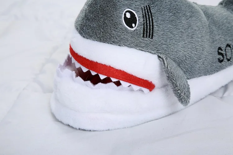 Cartoon Shark Indoor Warm Plush Shoes