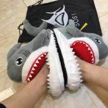 Cartoon Shark Indoor Warm Plush Shoes Cartoon Shark Indoor Warm Plush Shoes