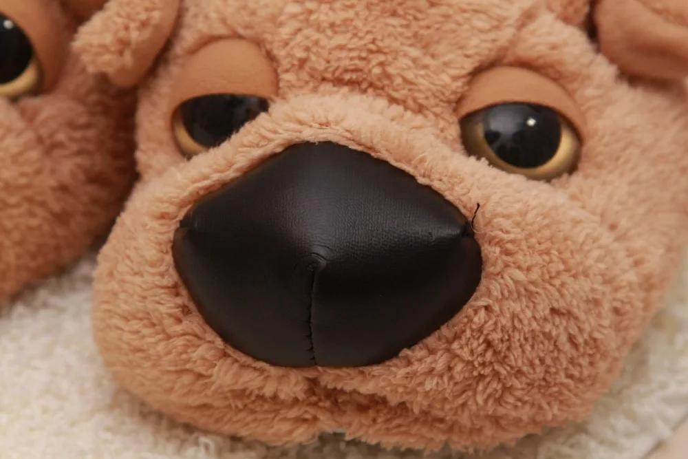 Cartoon Dog Indoor Warm Plush Shoes