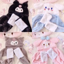 Cartoon My Melody Cinnamoroll Kuromi Kawaii Coral Fleece Scarf Gloves Hat Cartoon My Melody Cinnamoroll Kuromi Kawaii Coral Fleece Scarf Gloves Hat