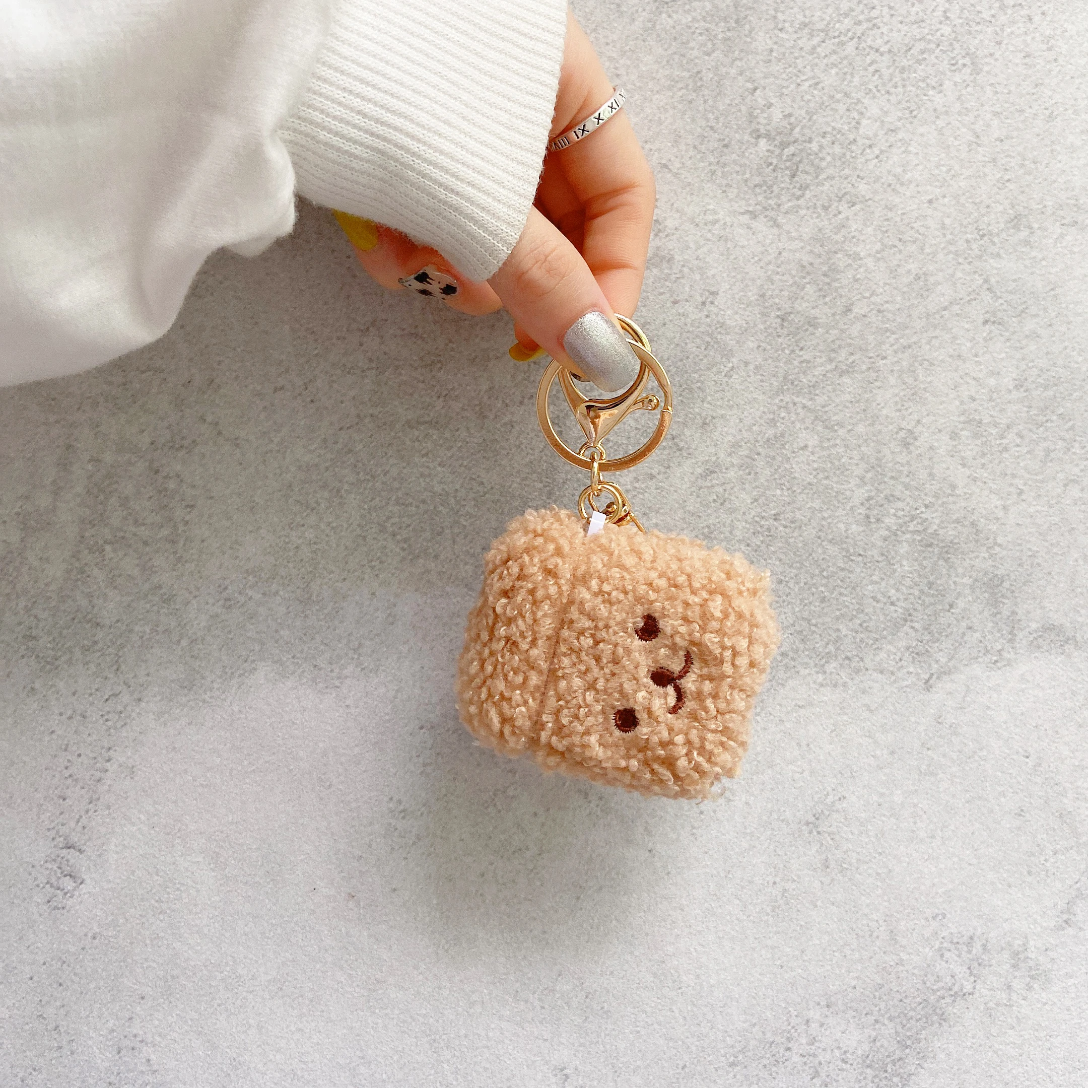 Fluffy Bear Keychain Earphone Apple Case Kawaii AirPods