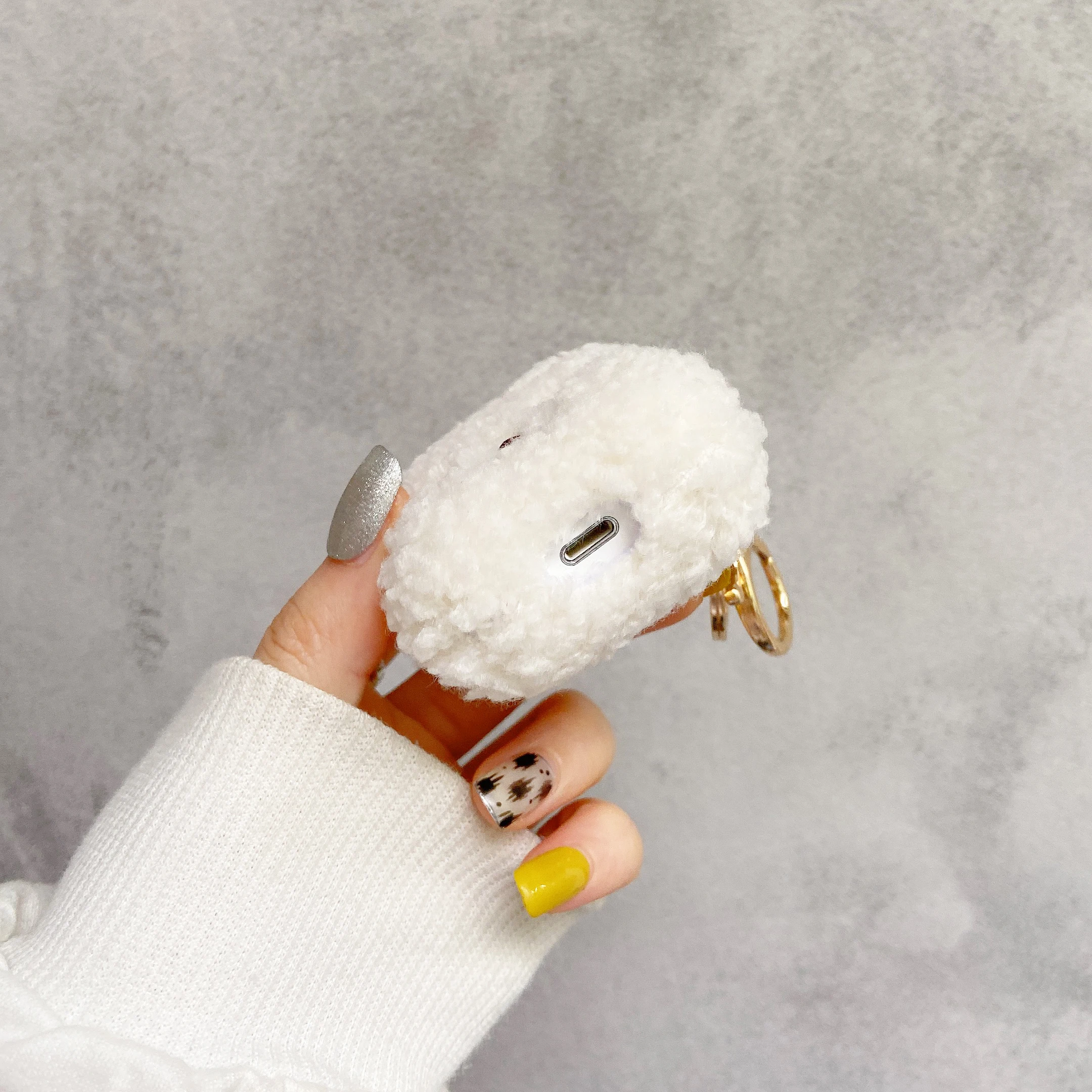 Fluffy Bear Keychain Earphone Apple Case Kawaii AirPods