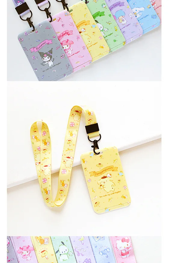 Cartoon Cinnamoroll Kuromi Plastic Kawaii Lanyard Card