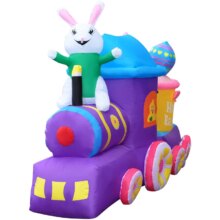 7ft Inflatable Outdoor Easter Train with Bunny Basket 7ft Inflatable Outdoor Easter Train with Bunny Basket