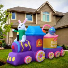 7ft Inflatable Outdoor Easter Train with Bunny Basket 7ft Inflatable Outdoor Easter Train with Bunny Basket