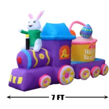 7ft Inflatable Outdoor Easter Train with Bunny Basket 7ft Inflatable Outdoor Easter Train with Bunny Basket