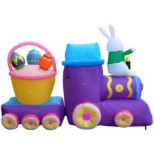 7ft Inflatable Outdoor Easter Train with Bunny Basket 7ft Inflatable Outdoor Easter Train with Bunny Basket