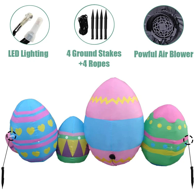 230cm Long Inflatable Outdoor Easter Egg Decoration 230cm Long Inflatable Outdoor Easter Egg Decoration