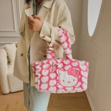 Cartoon Hello Kitty New Women Plush Kawaii Handbag Cartoon Hello Kitty New Women Plush Kawaii Handbag
