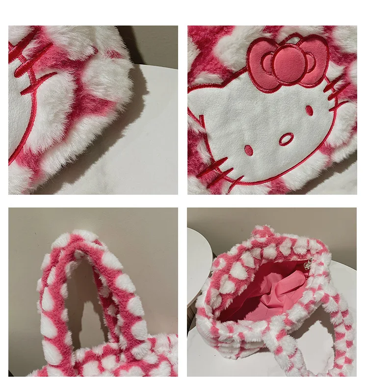 Cartoon Hello Kitty New Women Plush Kawaii Handbag Cartoon Hello Kitty New Women Plush Kawaii Handbag