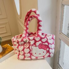 Cartoon Hello Kitty New Women Plush Kawaii Handbag Cartoon Hello Kitty New Women Plush Kawaii Handbag