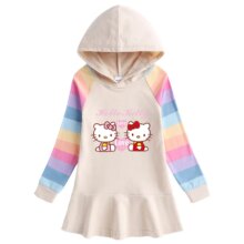 Cartoon Hello-Kitty Kawaii Cotton Rainbow Dress Cartoon Hello-Kitty Kawaii Cotton Rainbow Dress