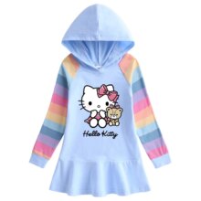 Cartoon Hello-Kitty Kawaii Cotton Rainbow Dress Cartoon Hello-Kitty Kawaii Cotton Rainbow Dress