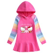Cartoon Hello-Kitty Kawaii Cotton Rainbow Dress Cartoon Hello-Kitty Kawaii Cotton Rainbow Dress