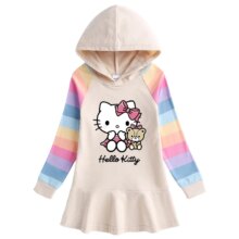 Cartoon Hello-Kitty Kawaii Cotton Rainbow Dress Cartoon Hello-Kitty Kawaii Cotton Rainbow Dress