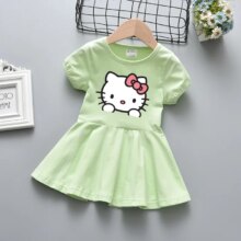 Cartoon Hello-Kitty New Baby Kawaii Print Dress Cartoon Hello-Kitty New Baby Kawaii Print Dress