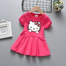 Cartoon Hello-Kitty New Baby Kawaii Print Dress Cartoon Hello-Kitty New Baby Kawaii Print Dress