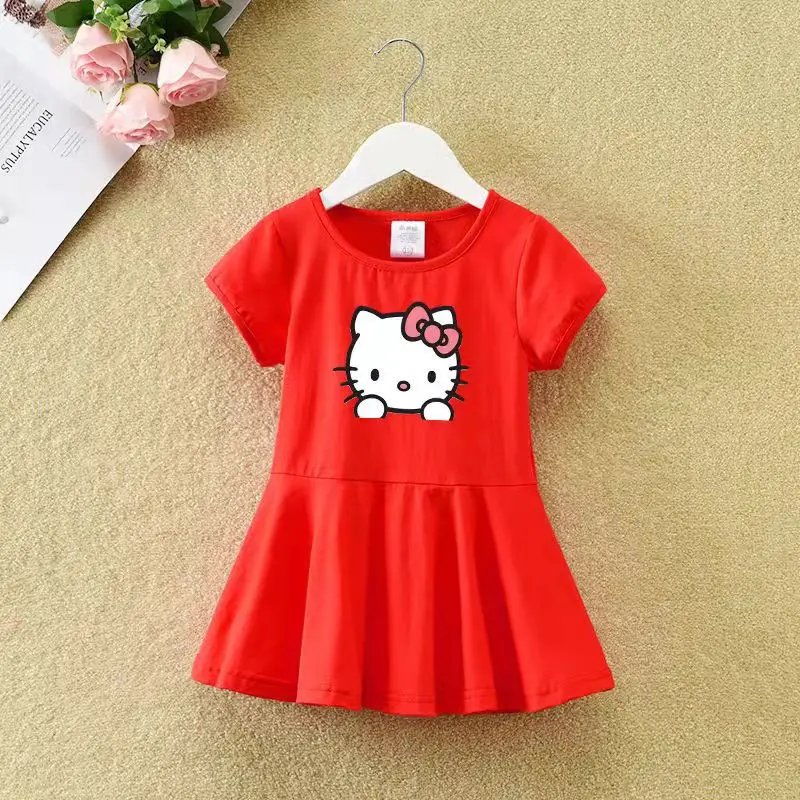 Cartoon Hello-Kitty New Baby Kawaii Print Dress