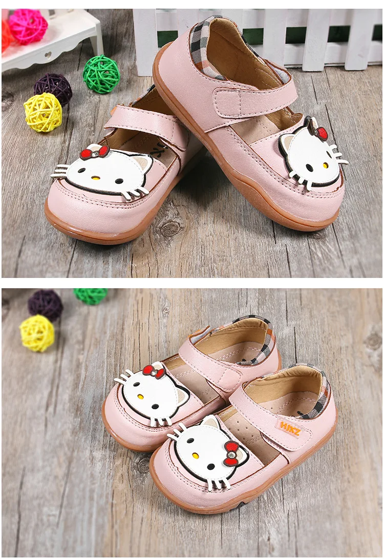 Cartoon Hello Kitty Girls Velcro Single Kawaii Shoes