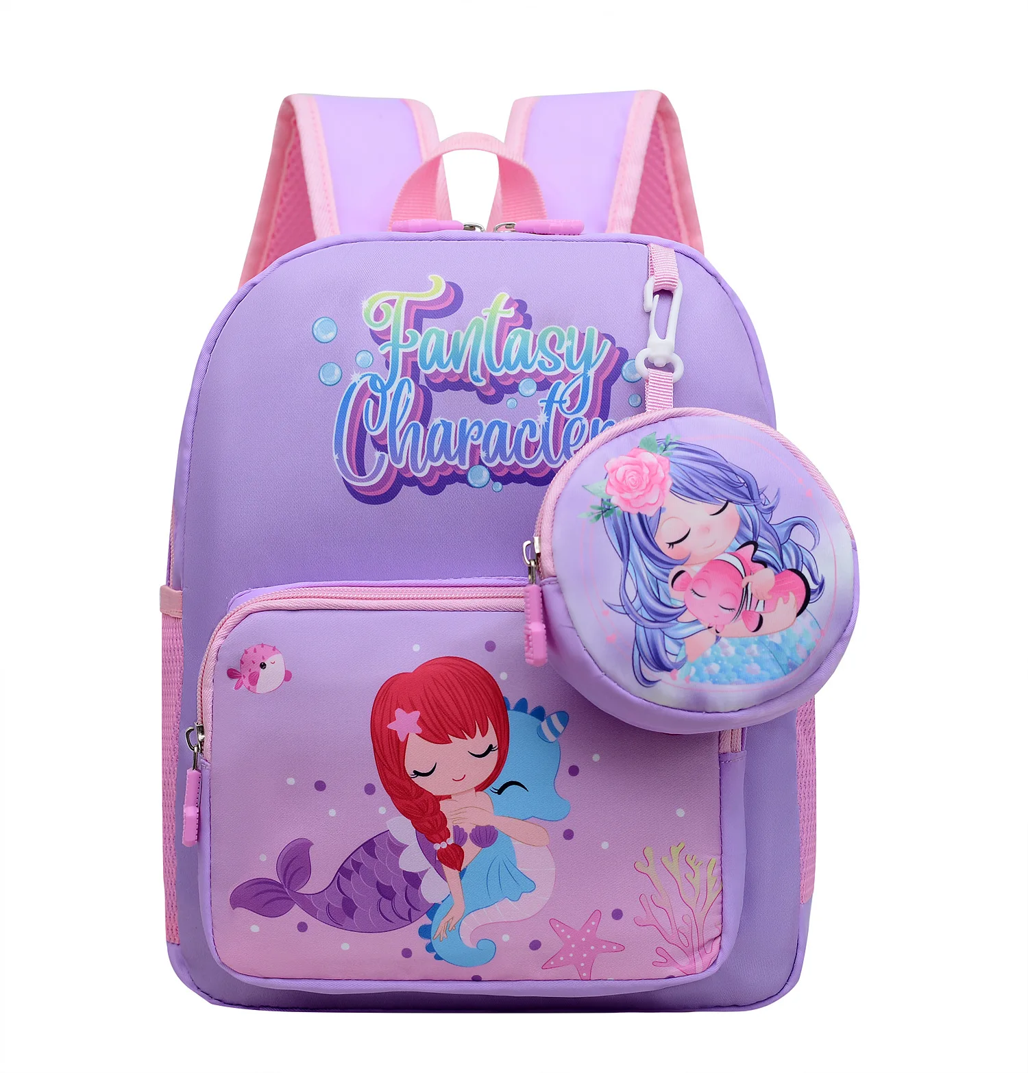 Kawaii Fantasy Mermaid School Bag With Pendant Purse