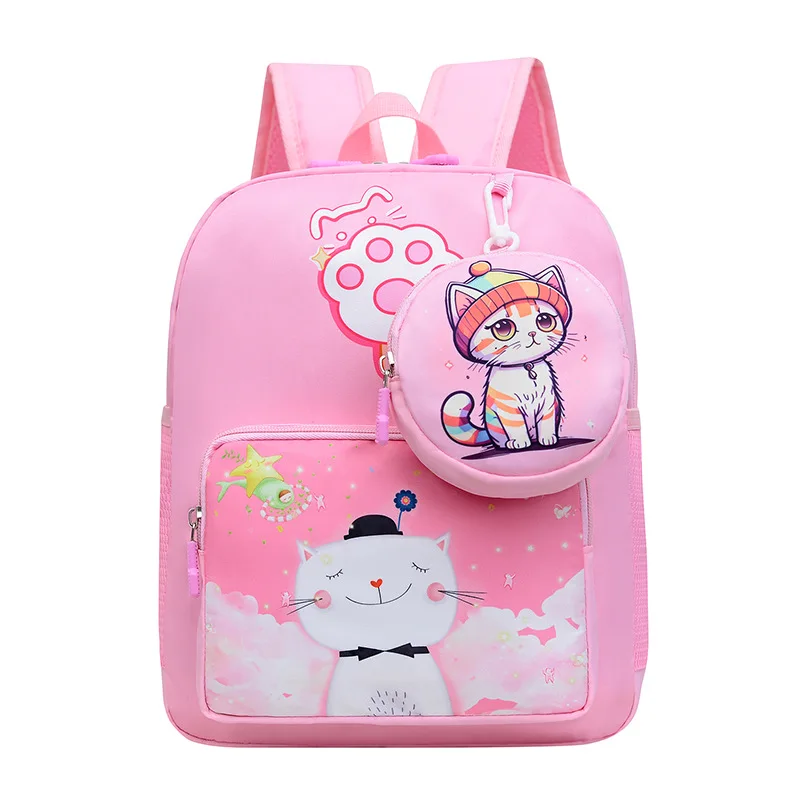 Kawaii Cat School Bag With Pendant Purse