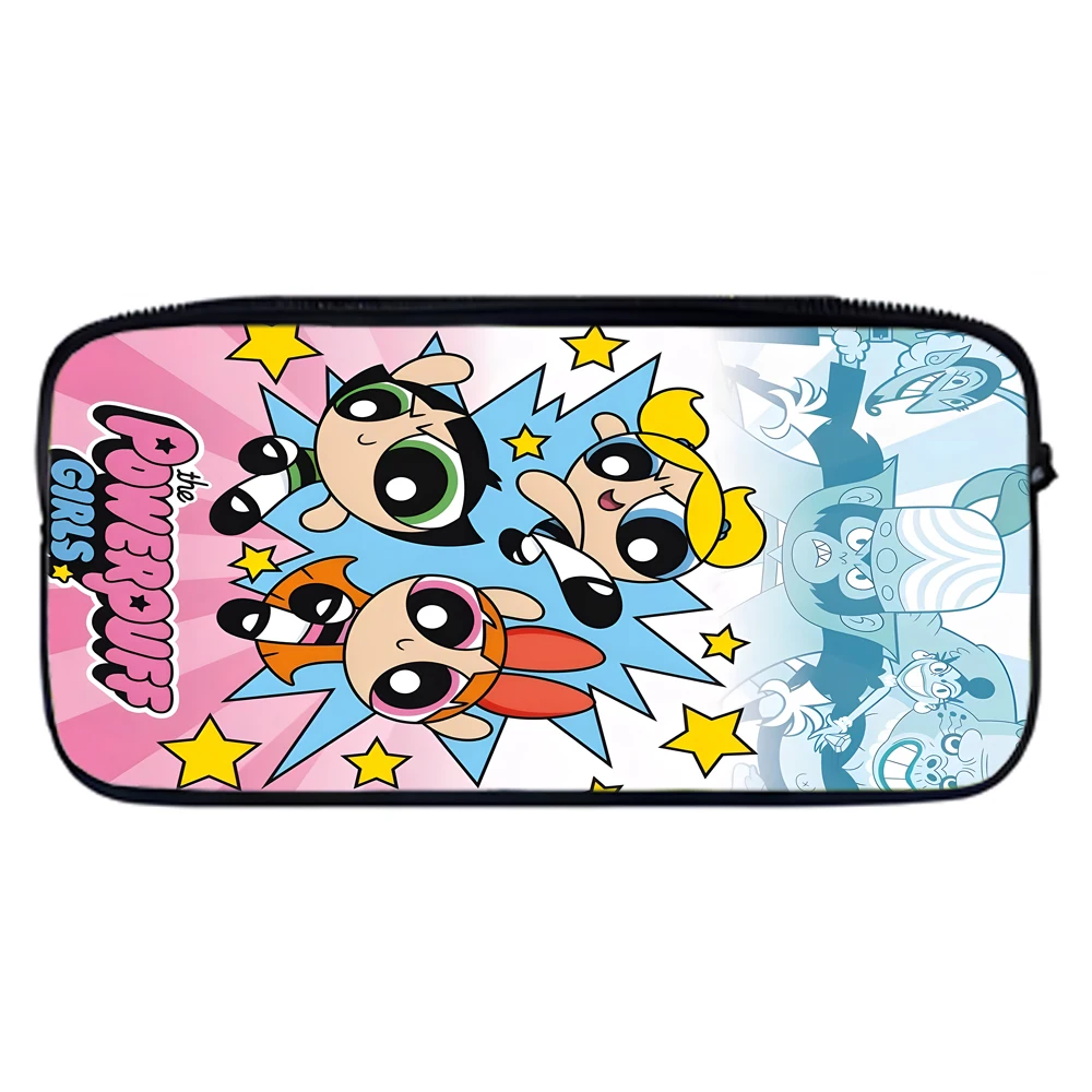 Kawaii The Powerpuff Girls Printed Polyester Pencil Case