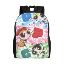 Anime The Powerpuff Girls Kawaii Polyester Backpack Anime The Powerpuff Girls Kawaii Polyester Backpack