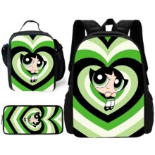 3Pcs/Set Kawaii The Powerpuff Girls Buttercup Backpack 3Pcs/Set Kawaii The Powerpuff Girls Buttercup Backpack