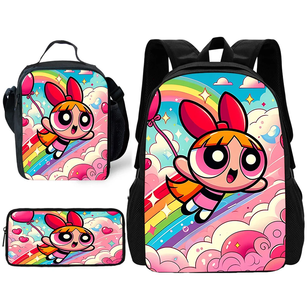 3Pcs/Set Kawaii The Powerpuff Girls Blossom Backpack